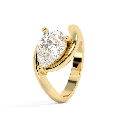 Emerald Solitaire Lab Grown Diamond Engagement Ring