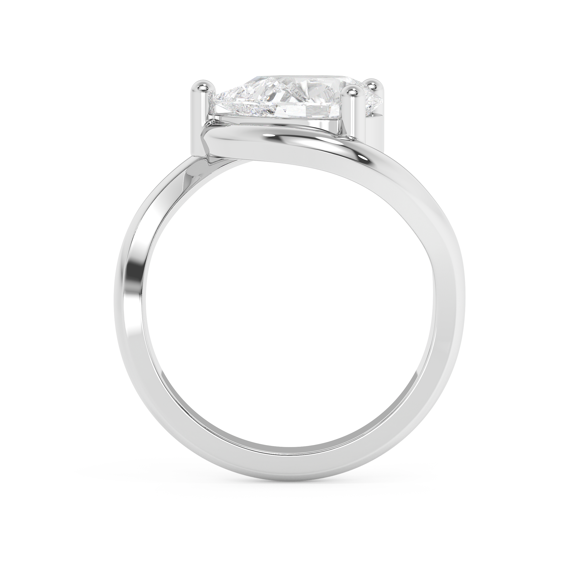Emerald Solitaire Lab Grown Diamond Engagement Ring
