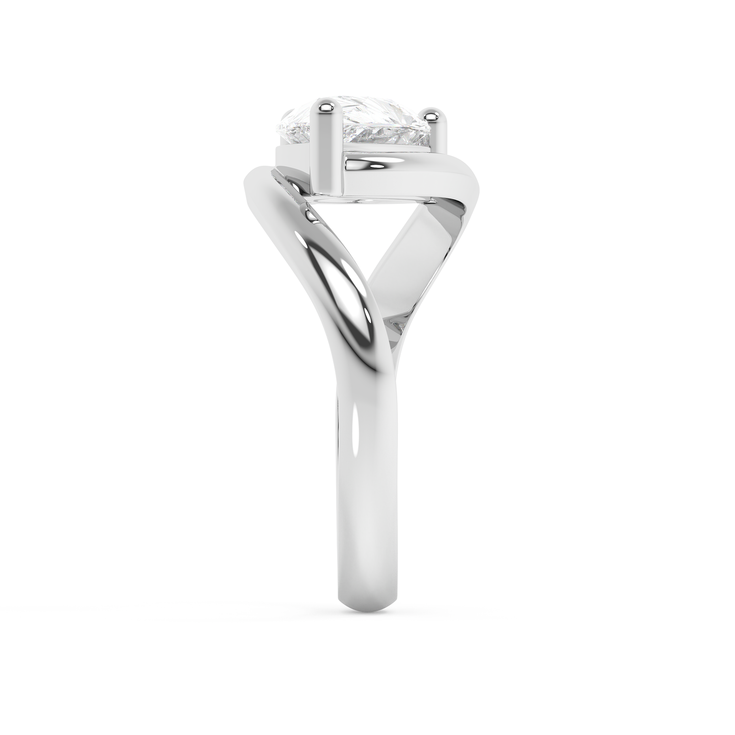Emerald Solitaire Lab Grown Diamond Engagement Ring