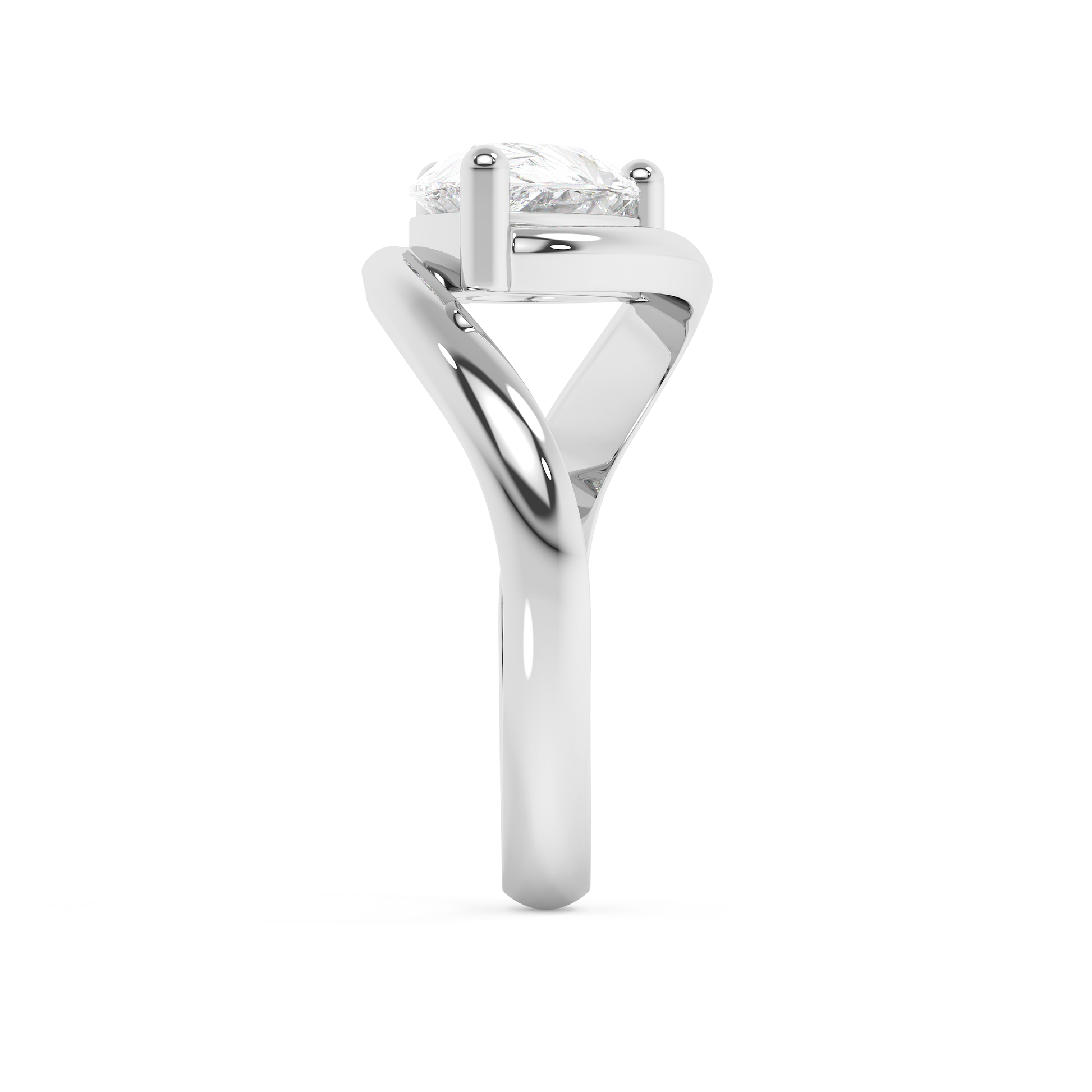 Emerald Solitaire Lab Grown Diamond Engagement Ring