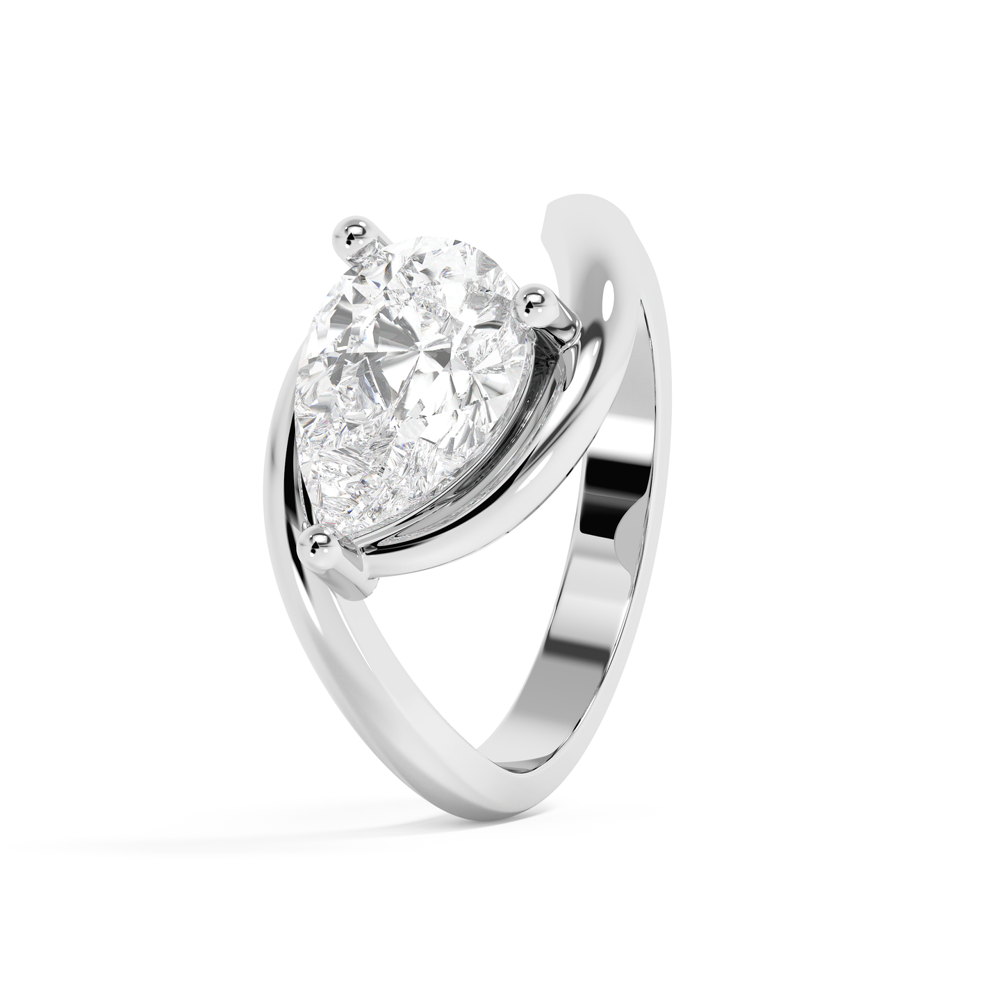 Emerald Solitaire Lab Grown Diamond Engagement Ring