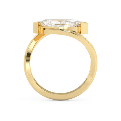 Emerald Solitaire Lab Grown Diamond Engagement Ring
