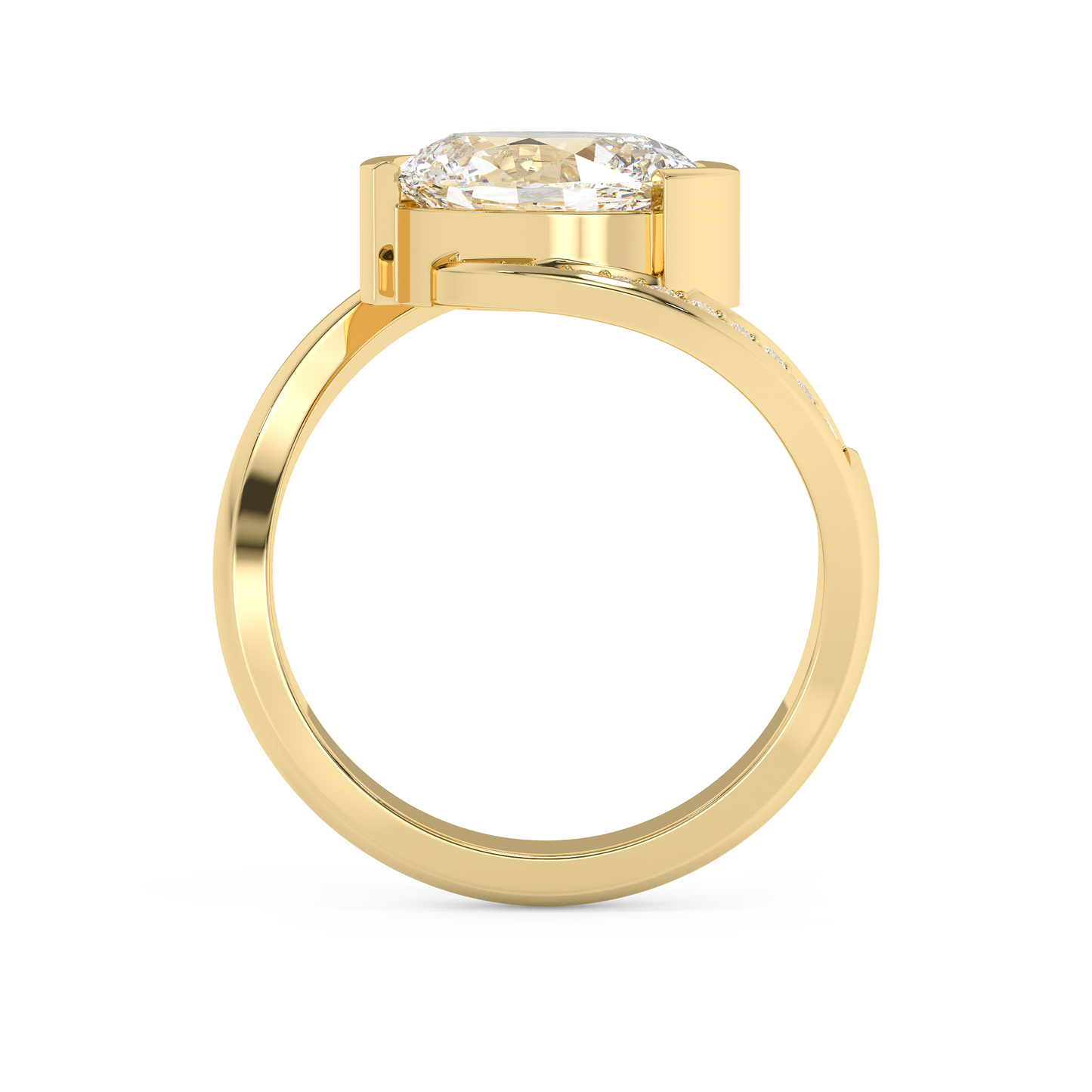 Emerald Solitaire Lab Grown Diamond Engagement Ring