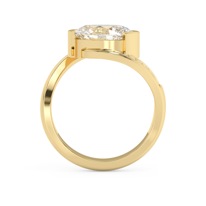 Emerald Solitaire Lab Grown Diamond Engagement Ring