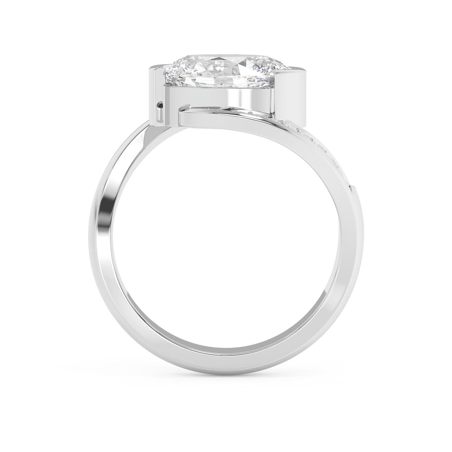Emerald Solitaire Lab Grown Diamond Engagement Ring