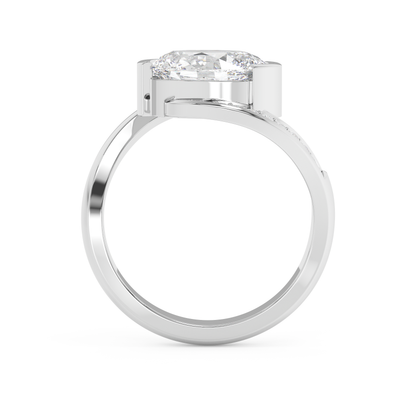 Emerald Solitaire Lab Grown Diamond Engagement Ring