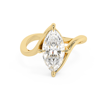 Emerald Solitaire Lab Grown Diamond Engagement Ring