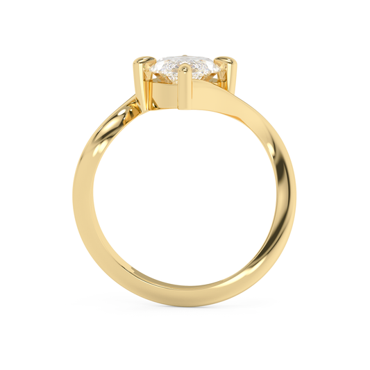 Emerald Solitaire Lab Grown Diamond Engagement Ring