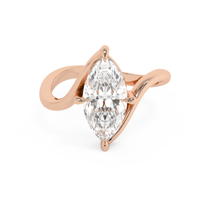 Emerald Solitaire Lab Grown Diamond Engagement Ring