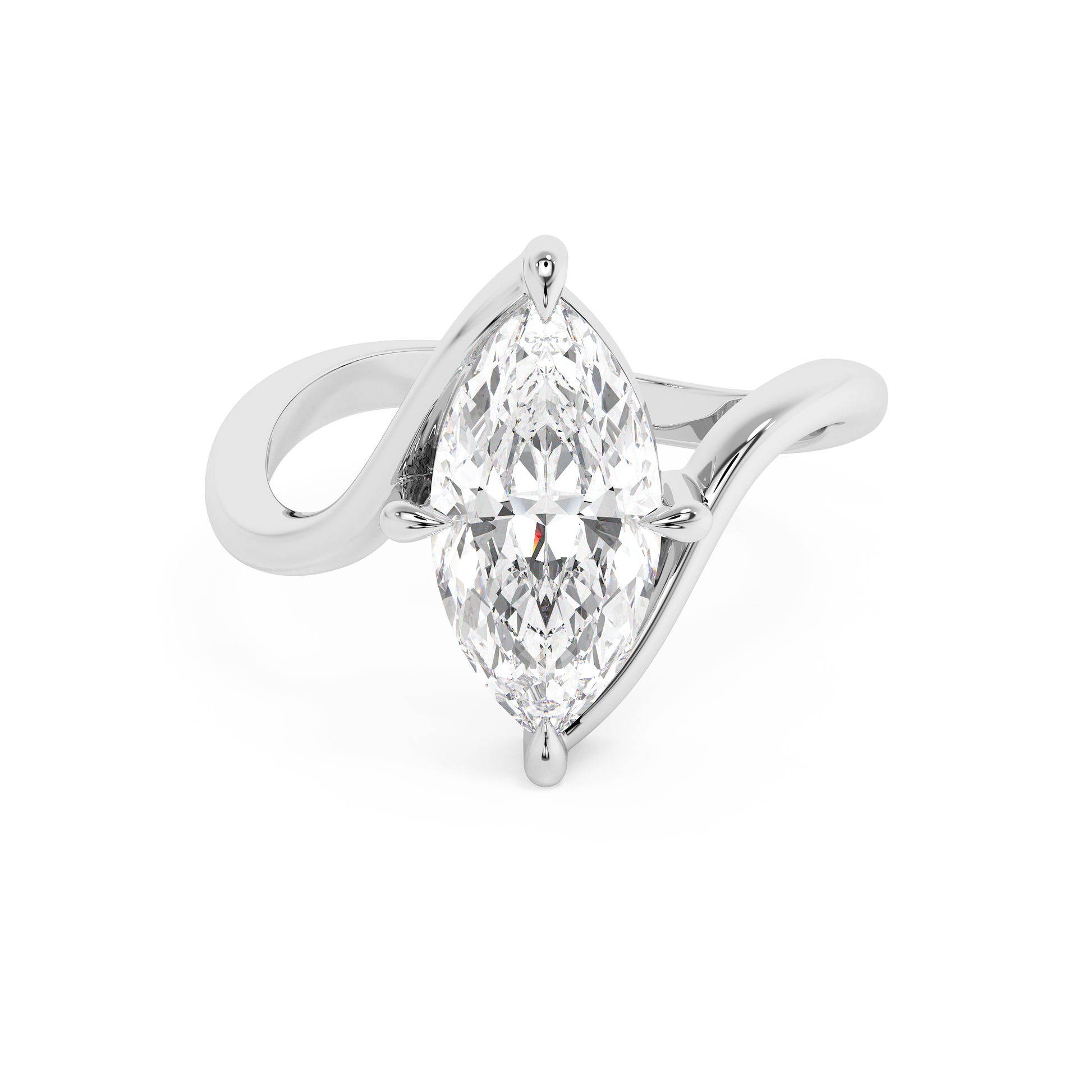 Emerald Solitaire Lab Grown Diamond Engagement Ring