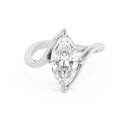 Emerald Solitaire Lab Grown Diamond Engagement Ring