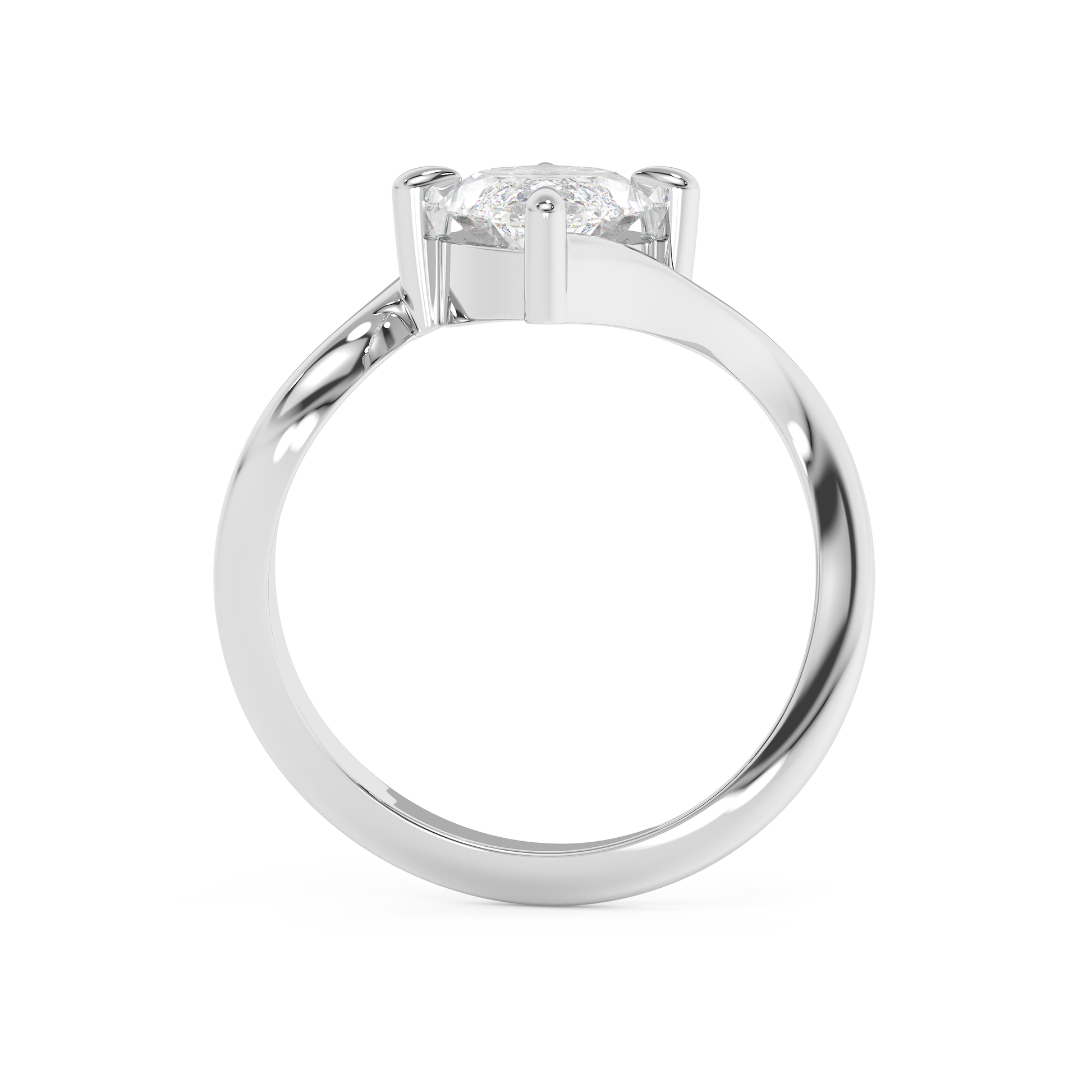 Emerald Solitaire Lab Grown Diamond Engagement Ring