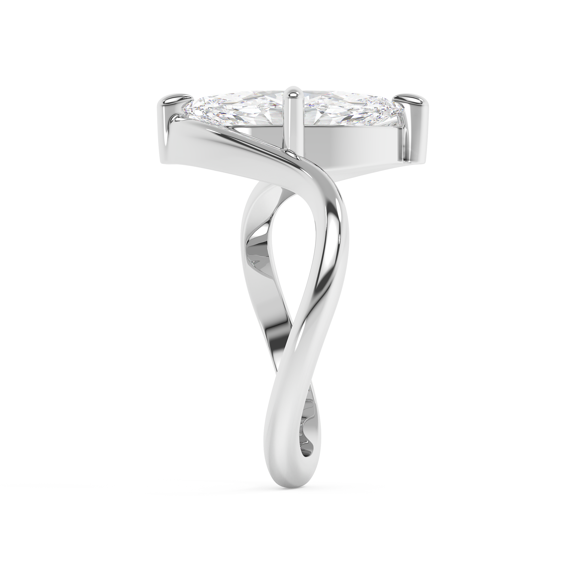 Emerald Solitaire Lab Grown Diamond Engagement Ring
