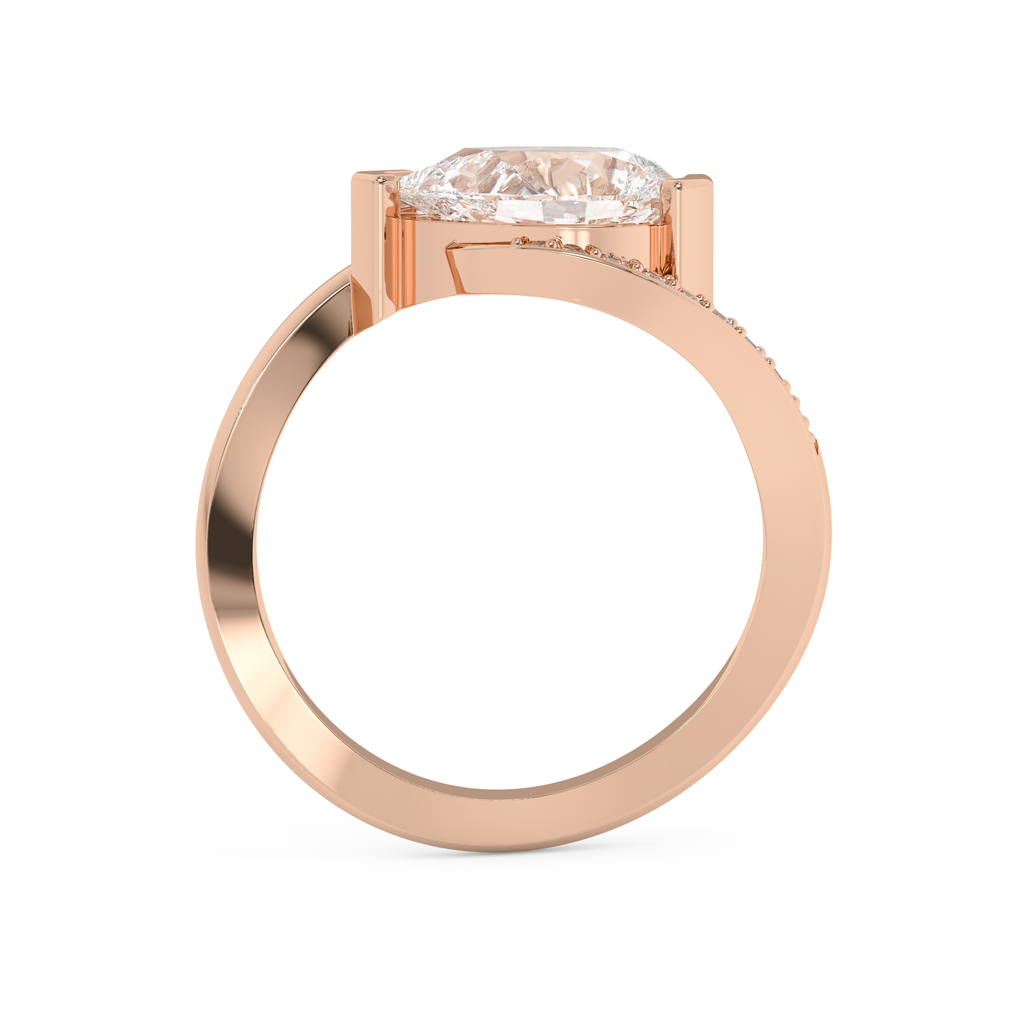 Emerald Solitaire Lab Grown Diamond Engagement Ring