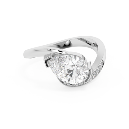 Emerald Solitaire Lab Grown Diamond Engagement Ring