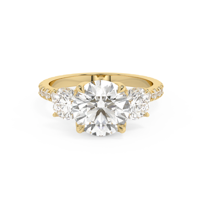Emerald Solitaire Lab Grown Diamond Engagement Ring