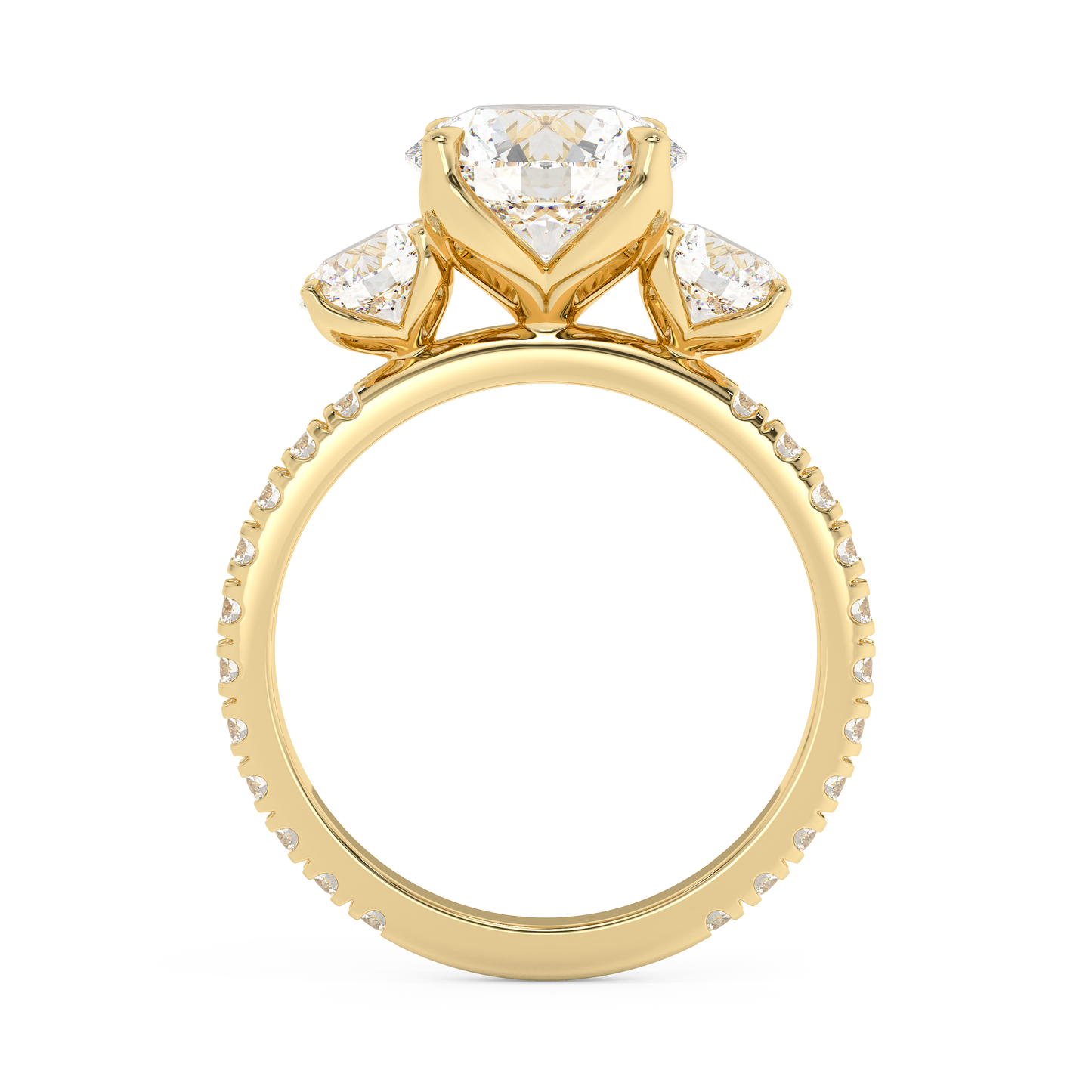Emerald Solitaire Lab Grown Diamond Engagement Ring