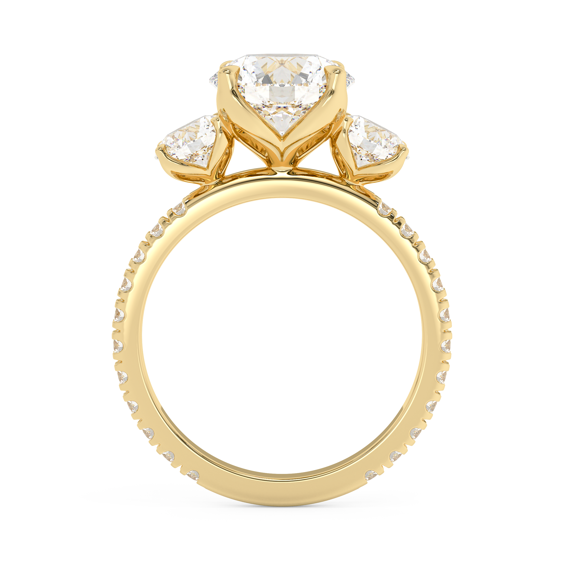 Emerald Solitaire Lab Grown Diamond Engagement Ring