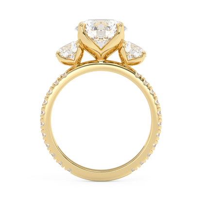 Emerald Solitaire Lab Grown Diamond Engagement Ring
