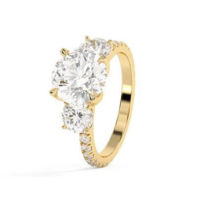 Emerald Solitaire Lab Grown Diamond Engagement Ring
