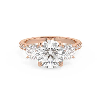 Emerald Solitaire Lab Grown Diamond Engagement Ring