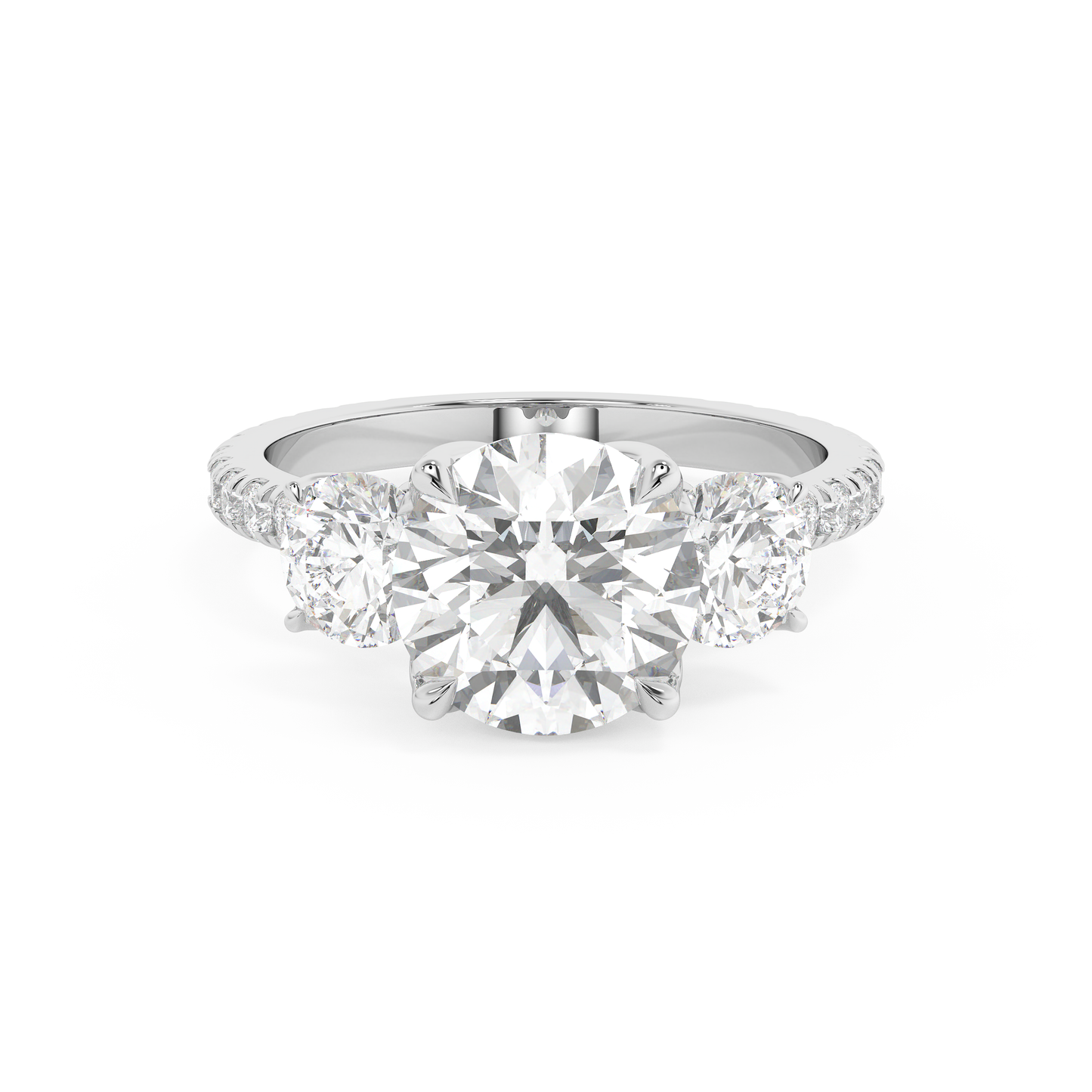 Emerald Solitaire Lab Grown Diamond Engagement Ring