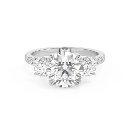 Emerald Solitaire Lab Grown Diamond Engagement Ring