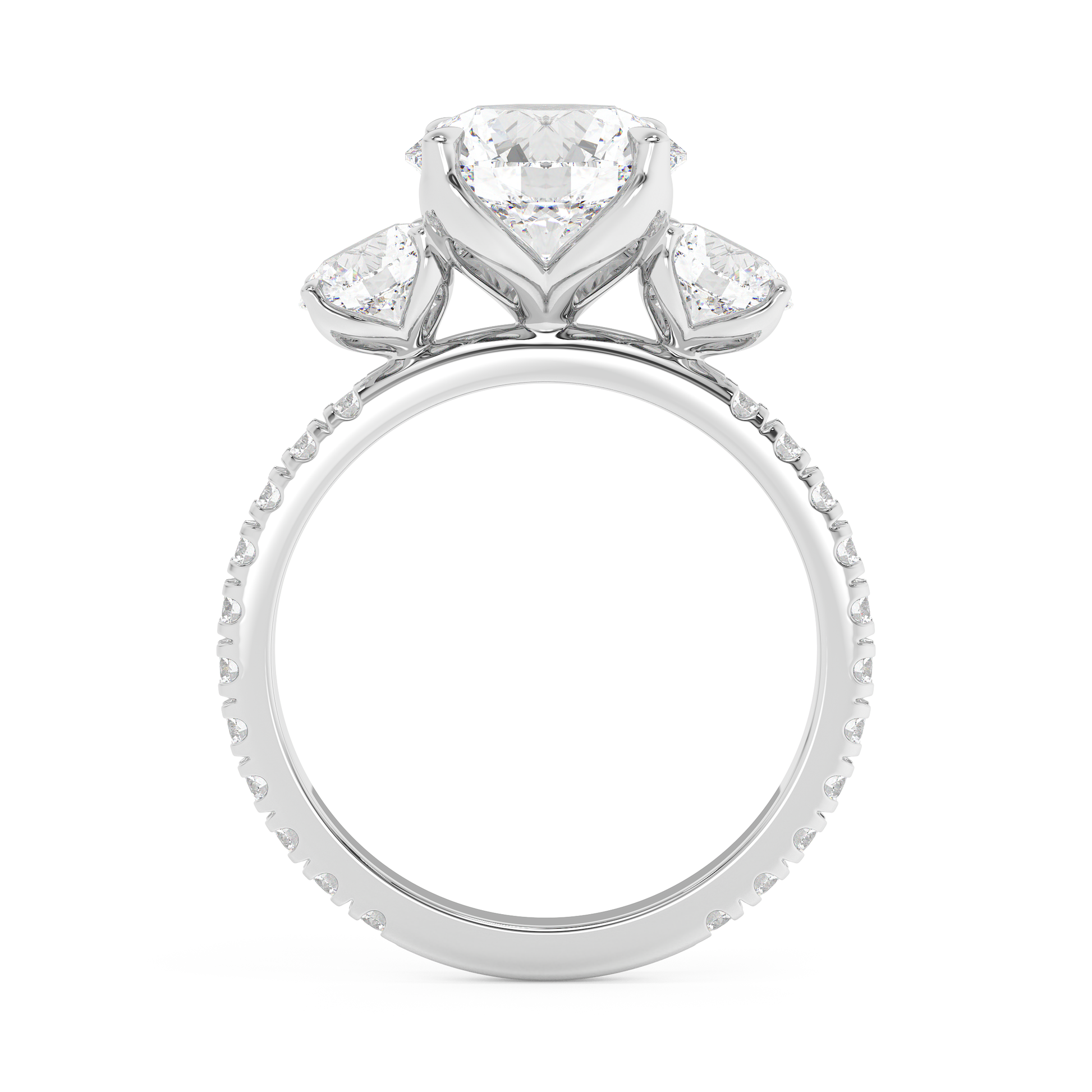 Emerald Solitaire Lab Grown Diamond Engagement Ring