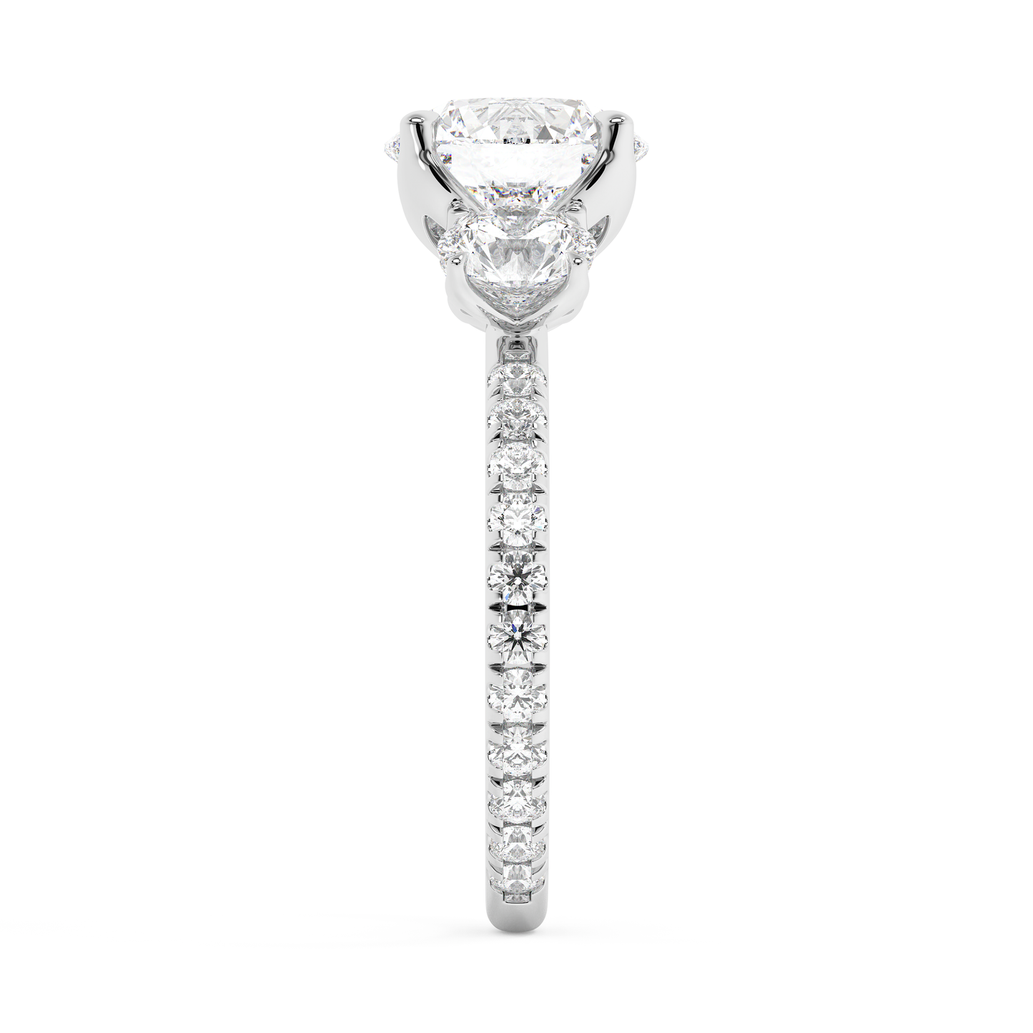Emerald Solitaire Lab Grown Diamond Engagement Ring