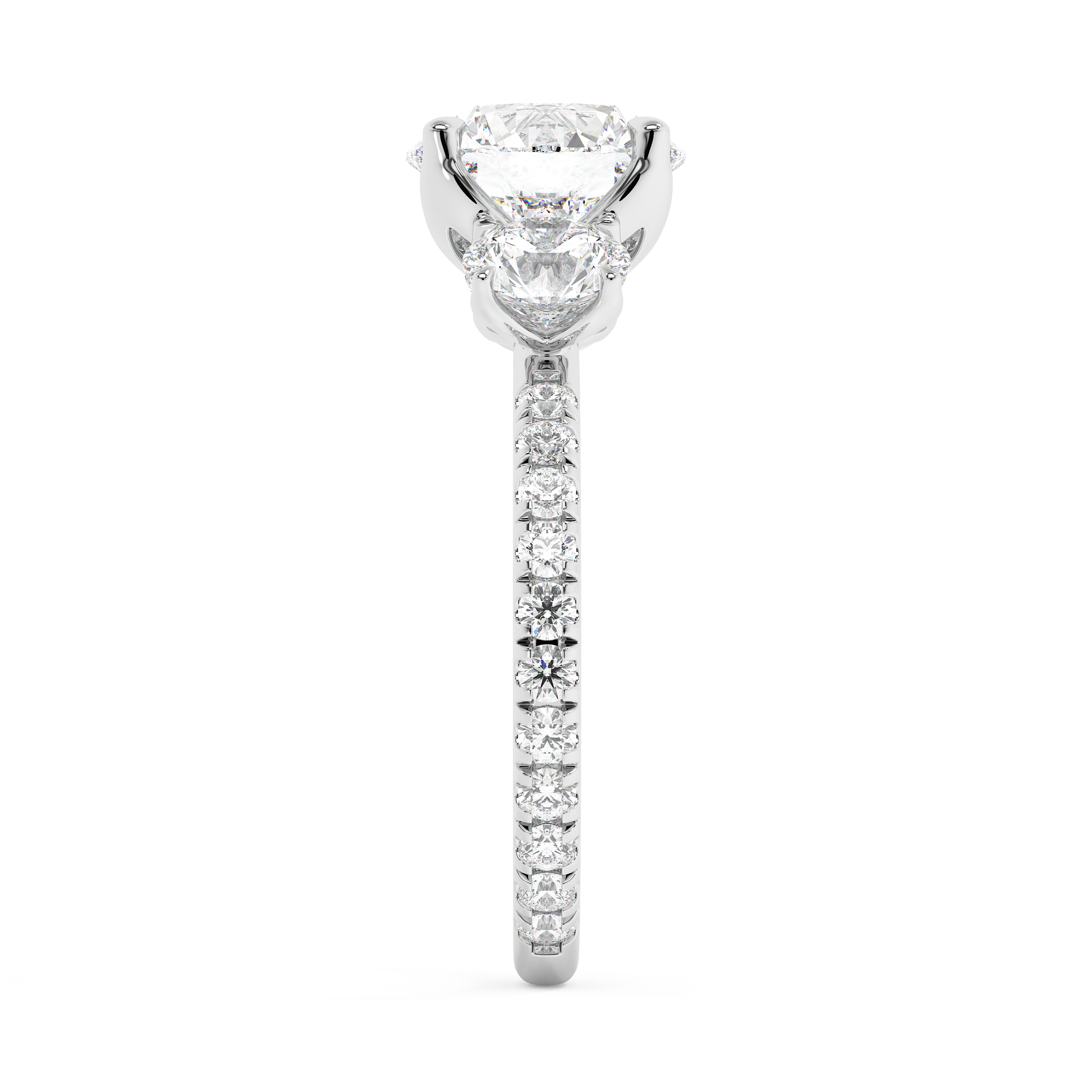 Emerald Solitaire Lab Grown Diamond Engagement Ring