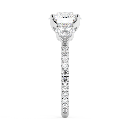 Emerald Solitaire Lab Grown Diamond Engagement Ring