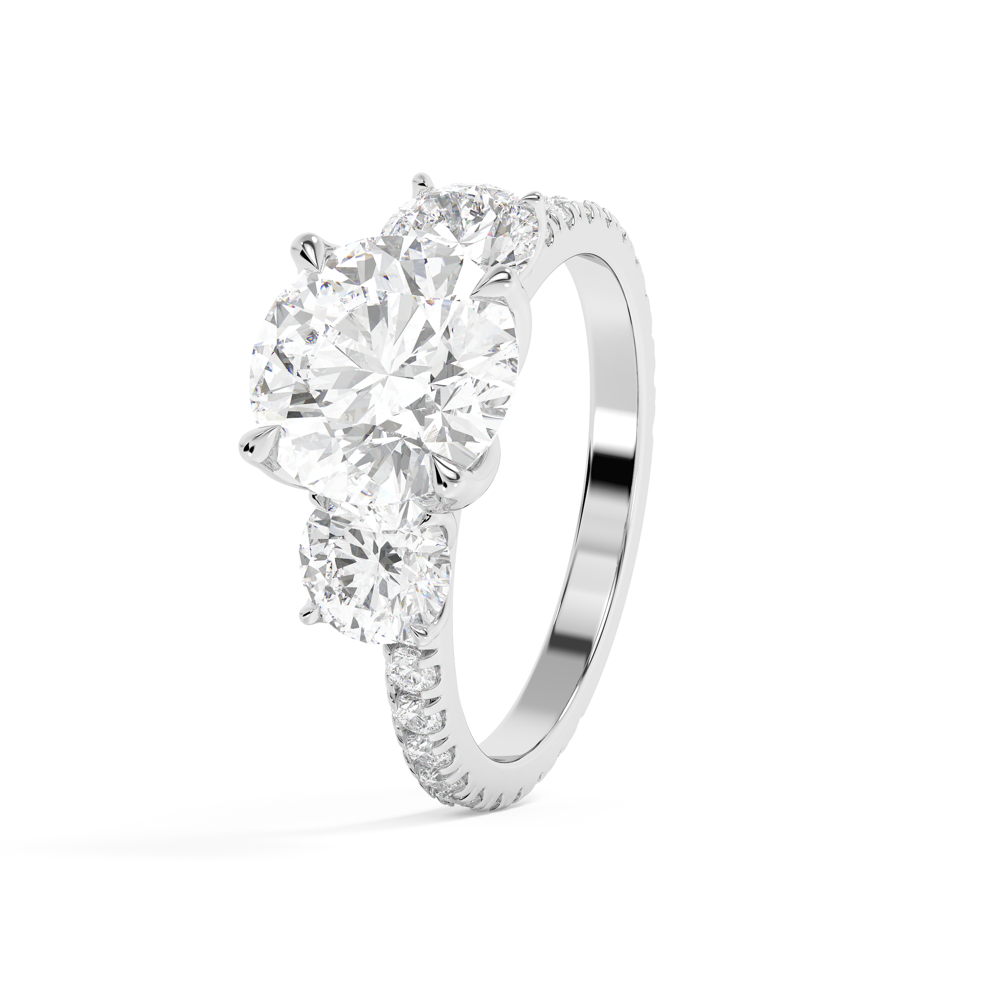 Emerald Solitaire Lab Grown Diamond Engagement Ring