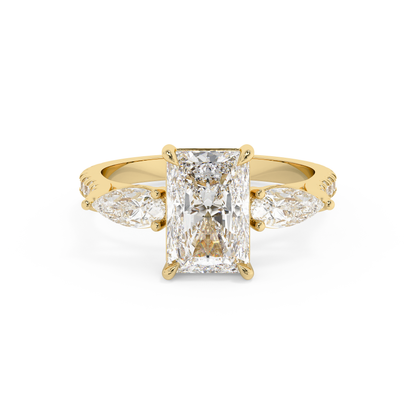 Emerald Solitaire Lab Grown Diamond Engagement Ring