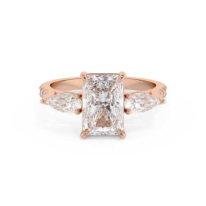 Emerald Solitaire Lab Grown Diamond Engagement Ring