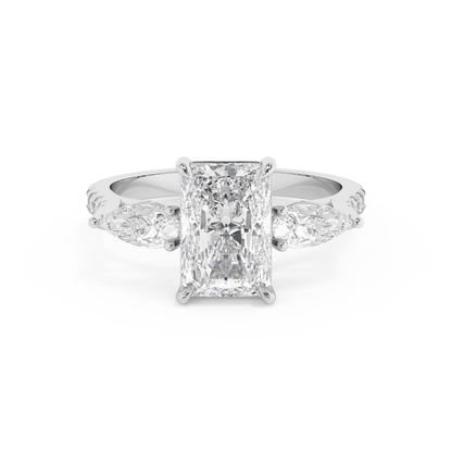 Emerald Solitaire Lab Grown Diamond Engagement Ring