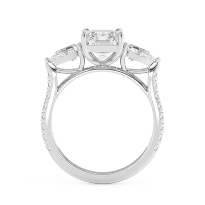 Emerald Solitaire Lab Grown Diamond Engagement Ring