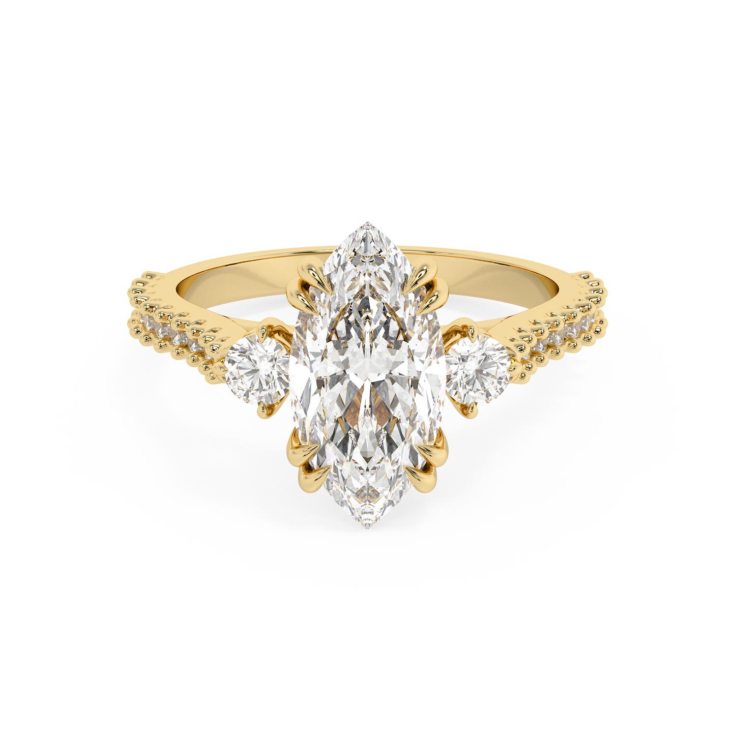 Emerald Solitaire Lab Grown Diamond Engagement Ring