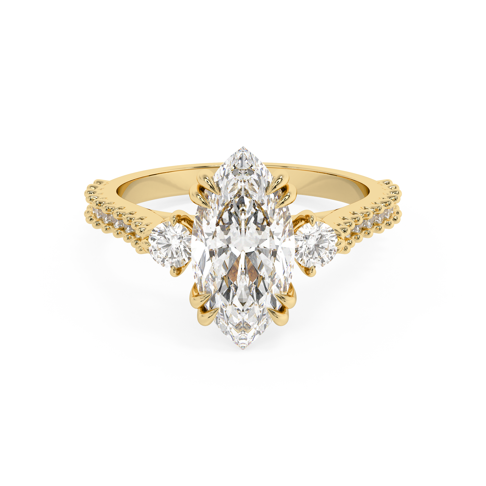 Emerald Solitaire Lab Grown Diamond Engagement Ring
