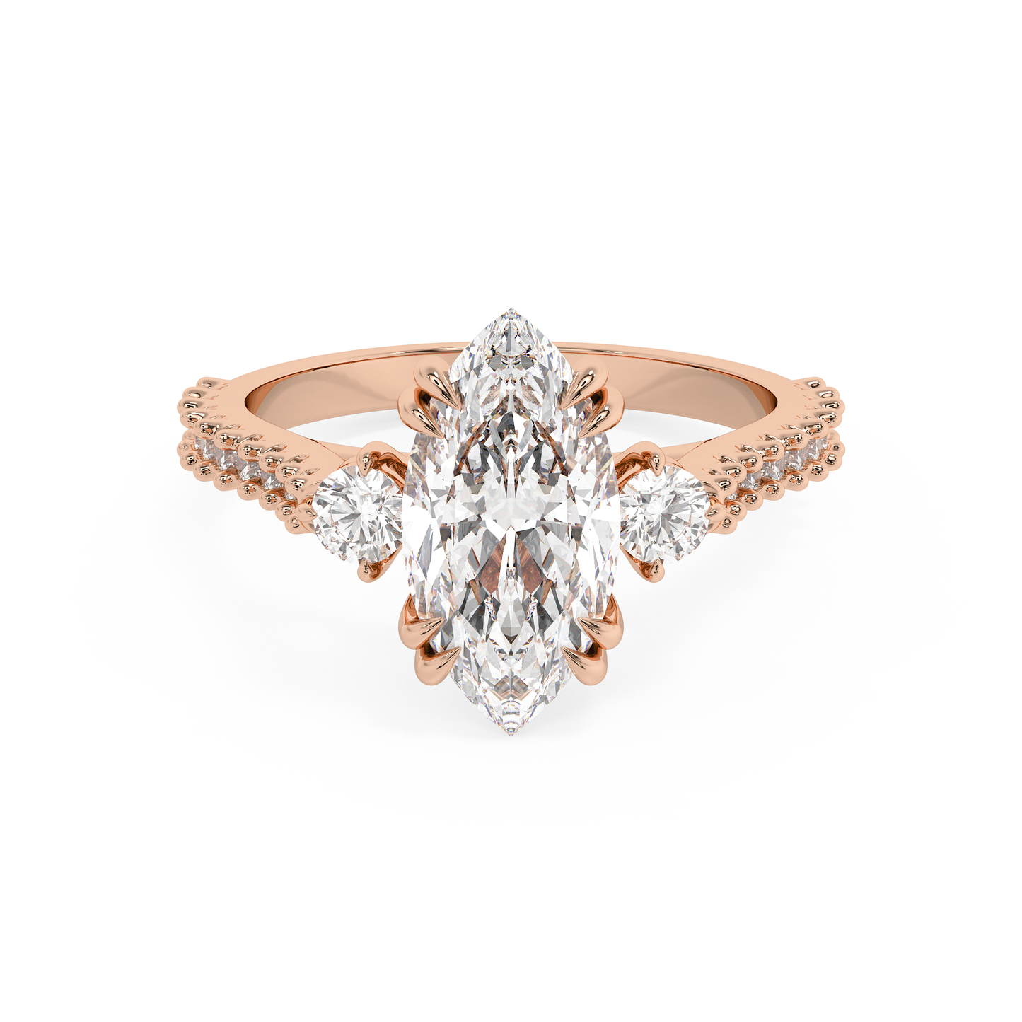 Emerald Solitaire Lab Grown Diamond Engagement Ring