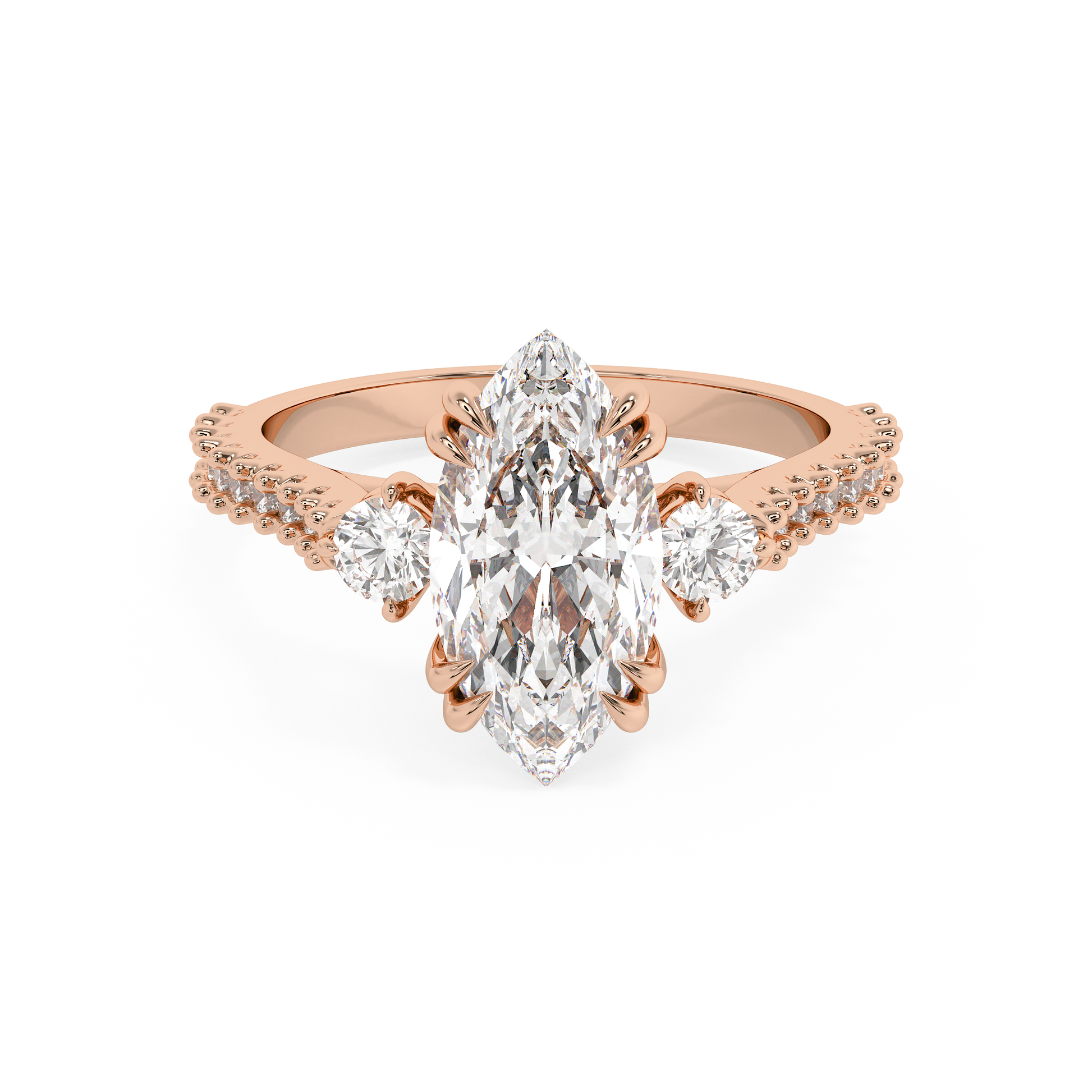 Emerald Solitaire Lab Grown Diamond Engagement Ring