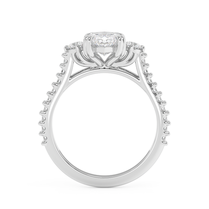 Emerald Solitaire Lab Grown Diamond Engagement Ring