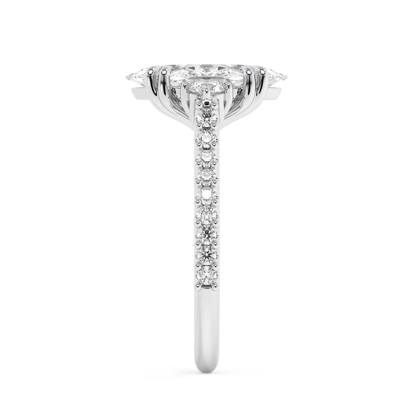 Emerald Solitaire Lab Grown Diamond Engagement Ring
