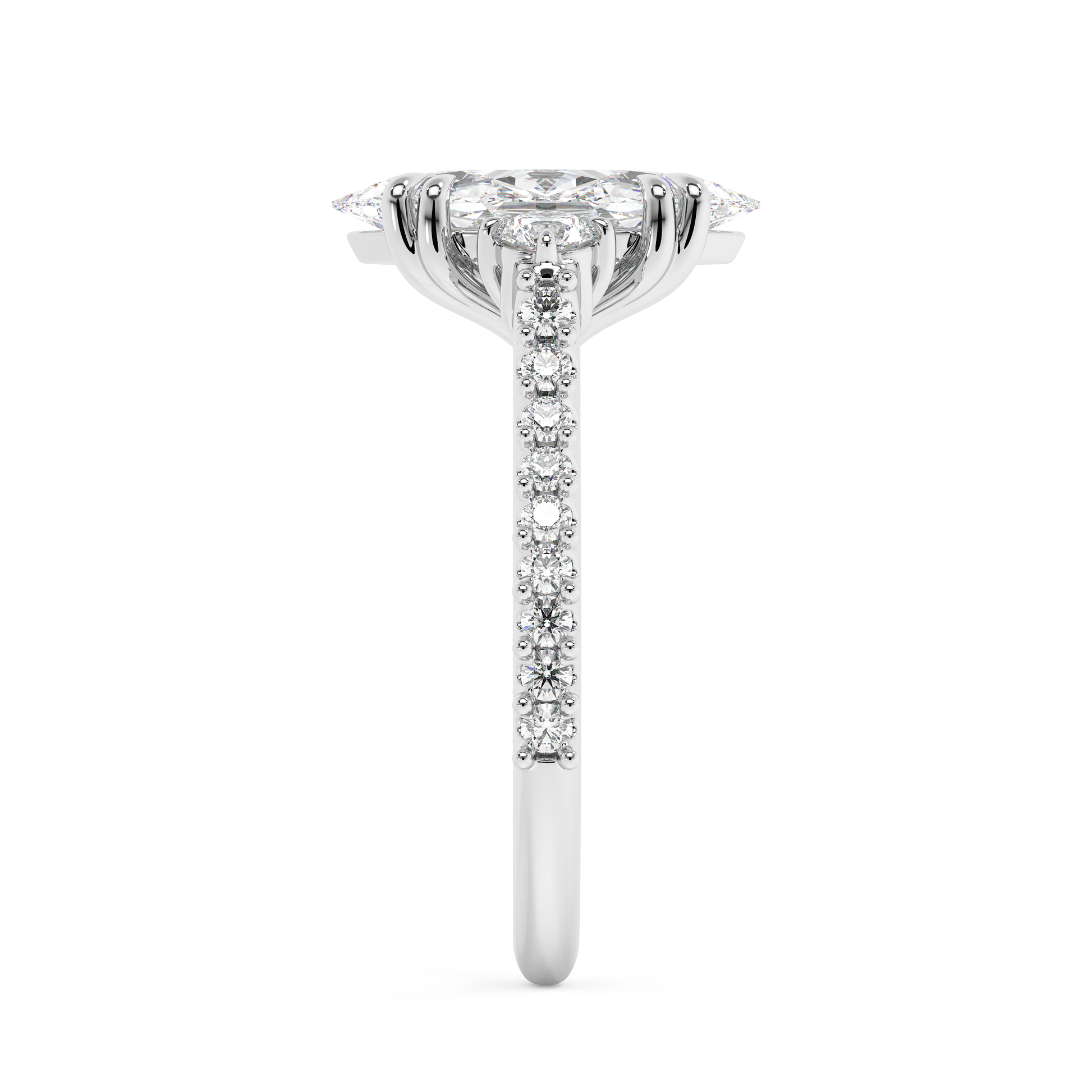 Emerald Solitaire Lab Grown Diamond Engagement Ring