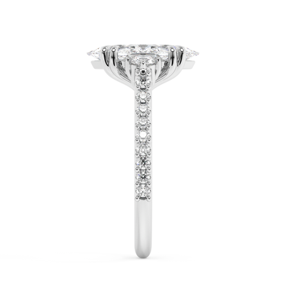 Emerald Solitaire Lab Grown Diamond Engagement Ring