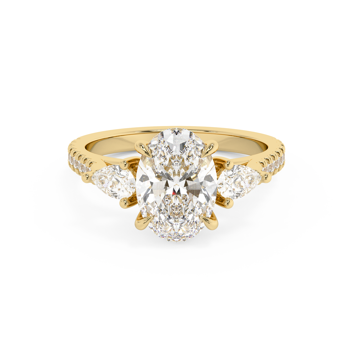 Emerald Solitaire Lab Grown Diamond Engagement Ring