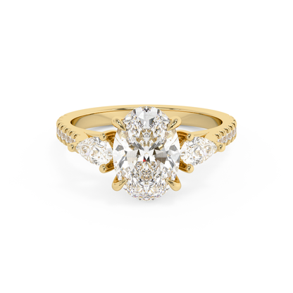 Emerald Solitaire Lab Grown Diamond Engagement Ring