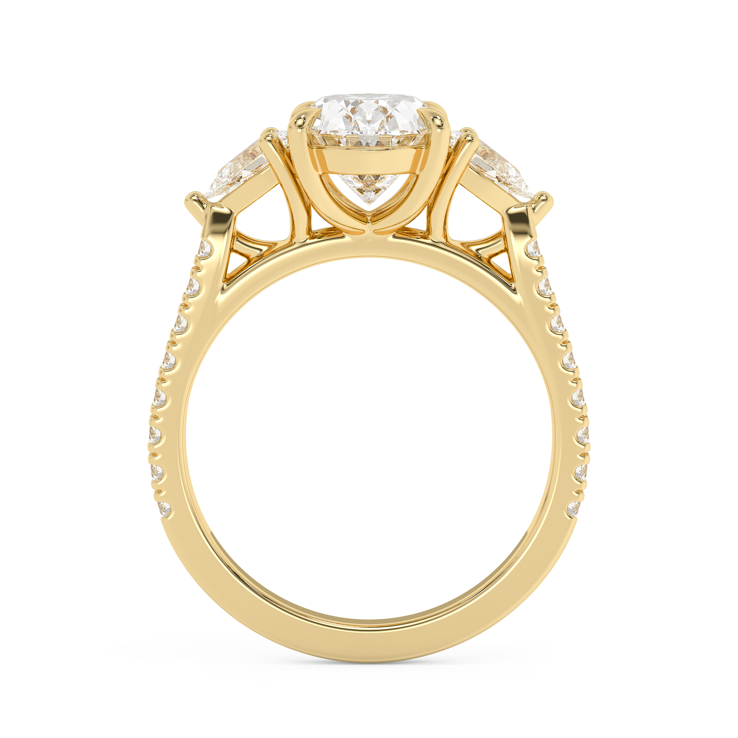 Emerald Solitaire Lab Grown Diamond Engagement Ring