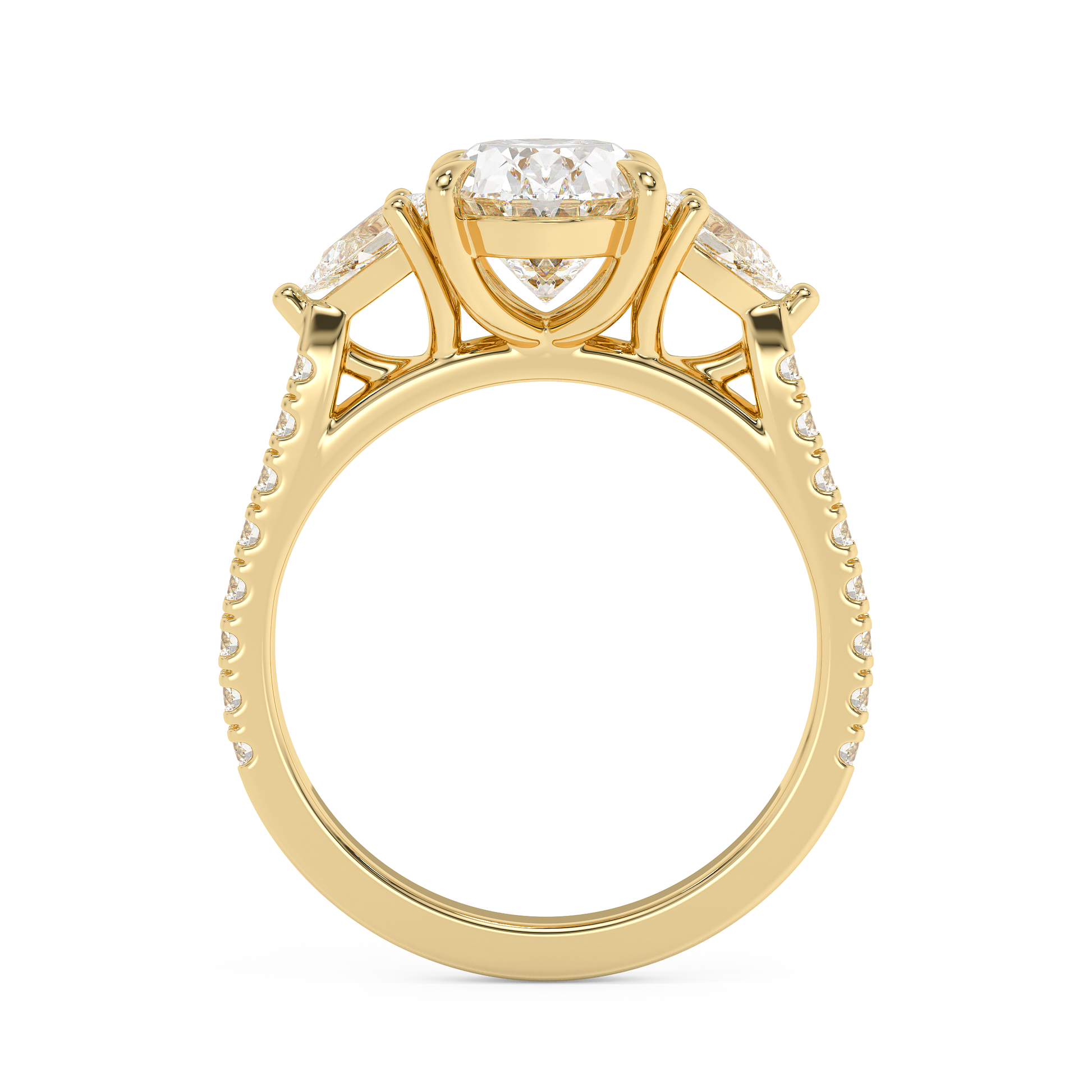 Emerald Solitaire Lab Grown Diamond Engagement Ring