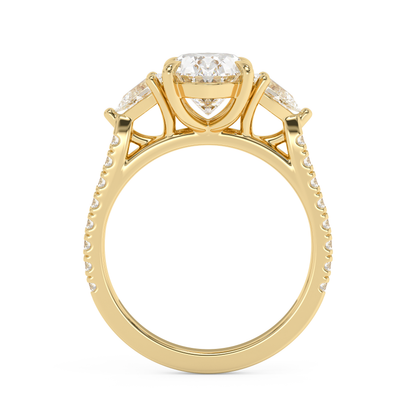 Emerald Solitaire Lab Grown Diamond Engagement Ring