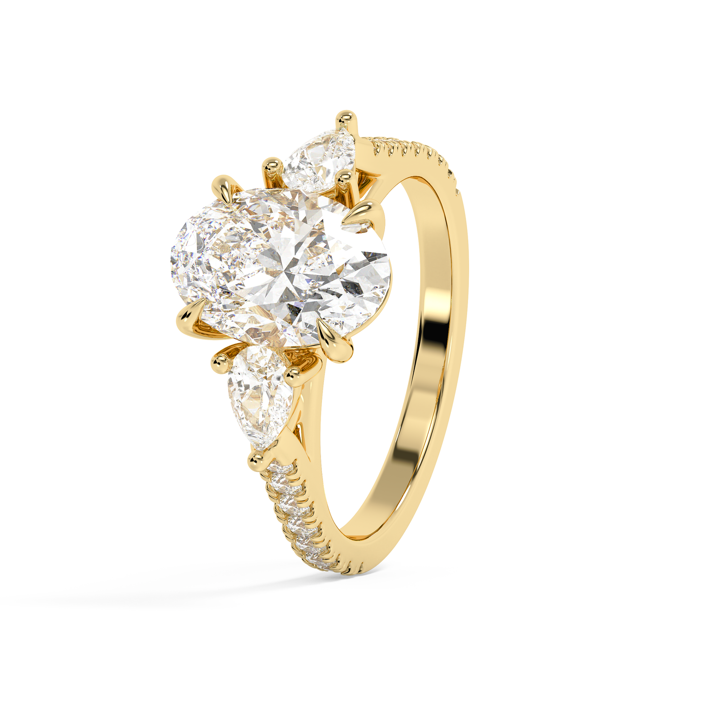 Emerald Solitaire Lab Grown Diamond Engagement Ring